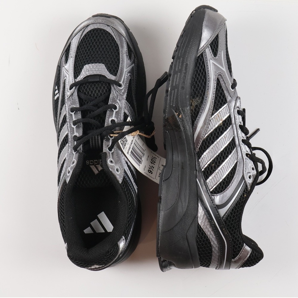 Adidas Spiritain 2000 Sneakers Black Silver Metallic 9.5 NWT